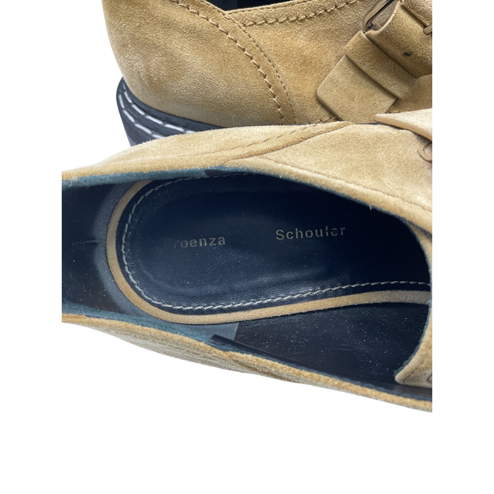 Proenza Schouler Chunky Beige Buckled Suede Loafers Size 41/US 10-10.5 - Picture 6 of 7
